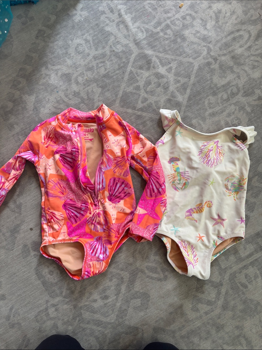 Crewcuts Pink & Orange Girls Rashguard Swim Top